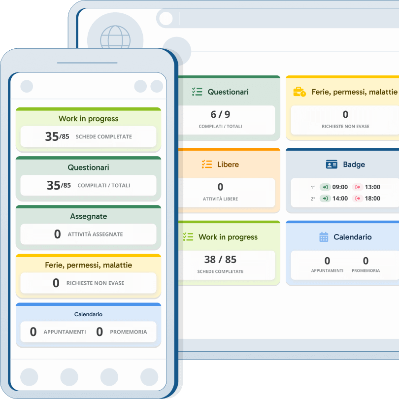 Dashboard del gestionale Geoclever
